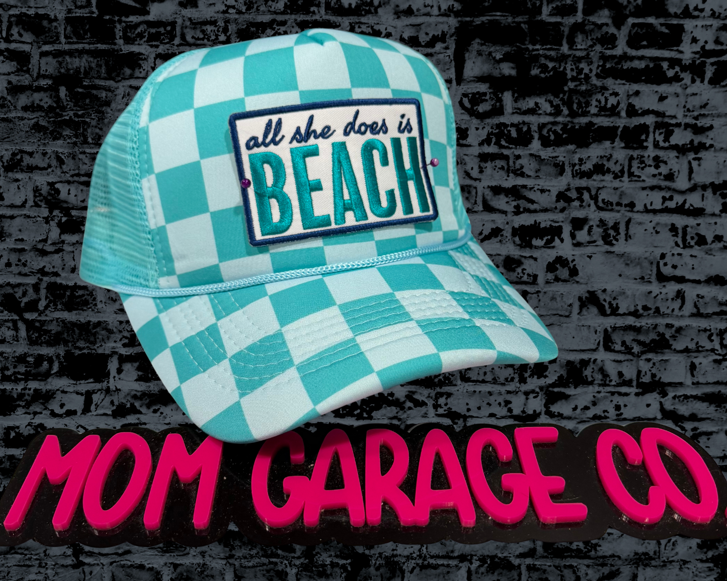 All She Does Is Beach Trucker Hat