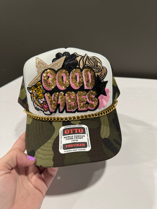 ‘Good Vibes’ Camo Hat