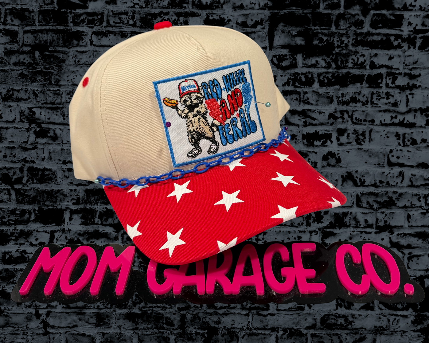 Red, White & Feral Trucker Hat