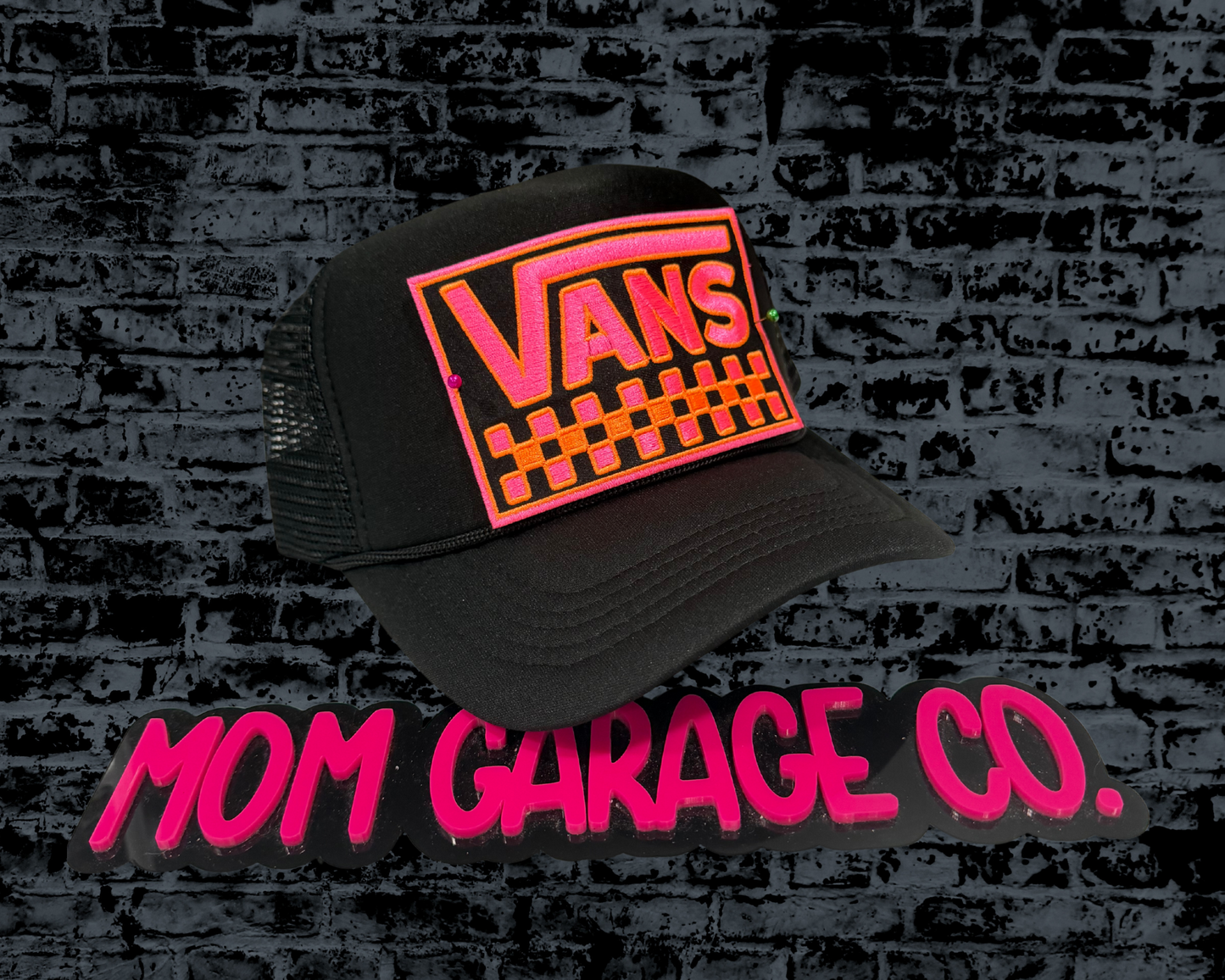 Neon Pink / Orange Vans Trucker Hat