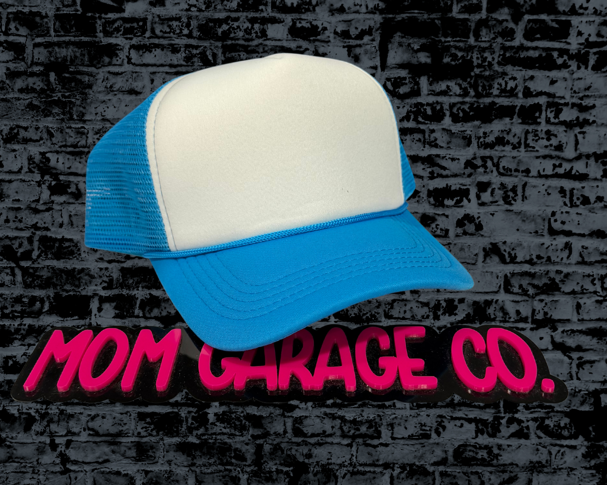 Blue & White Foam Trucker Hat