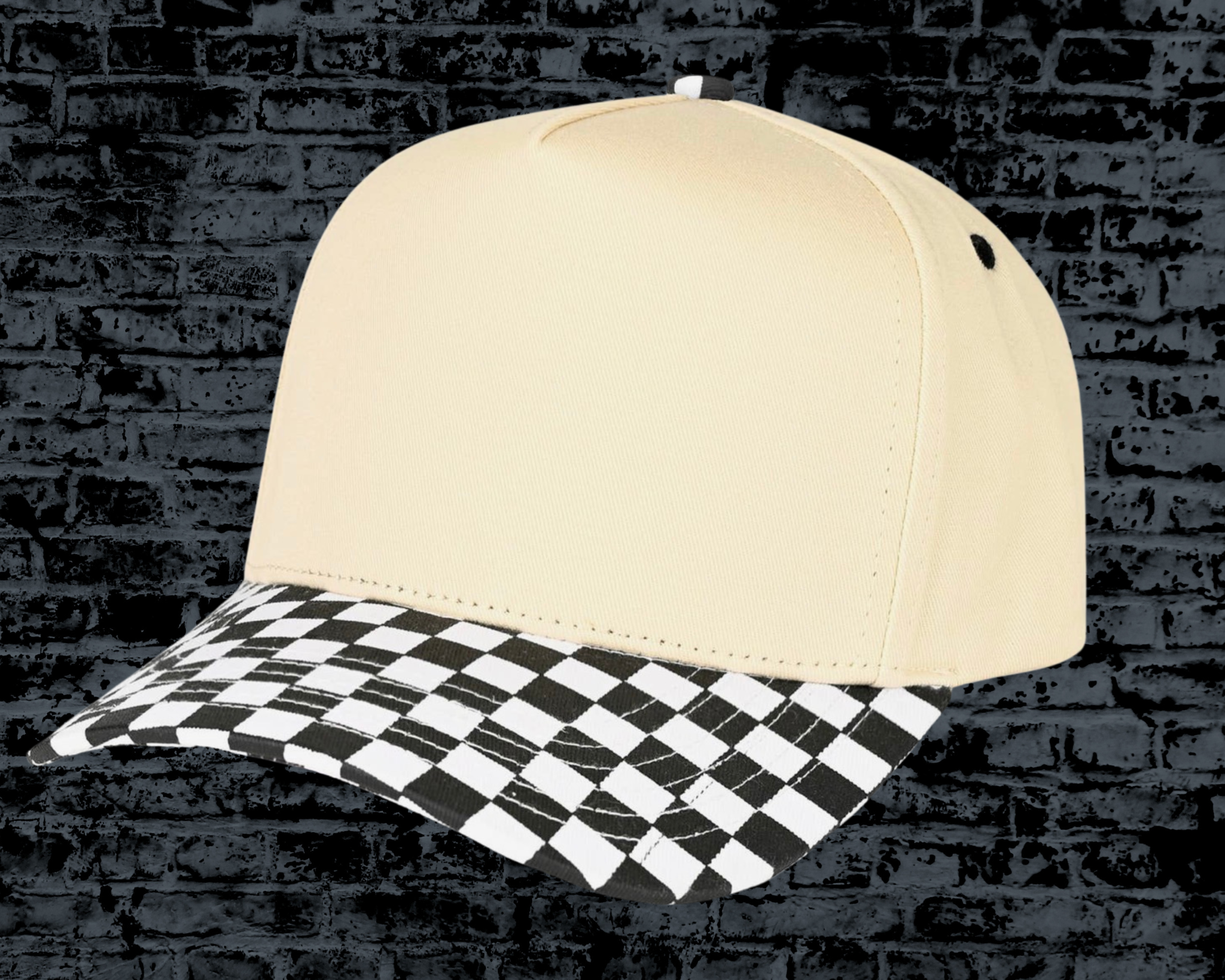 B&W Checker Canvas Hat