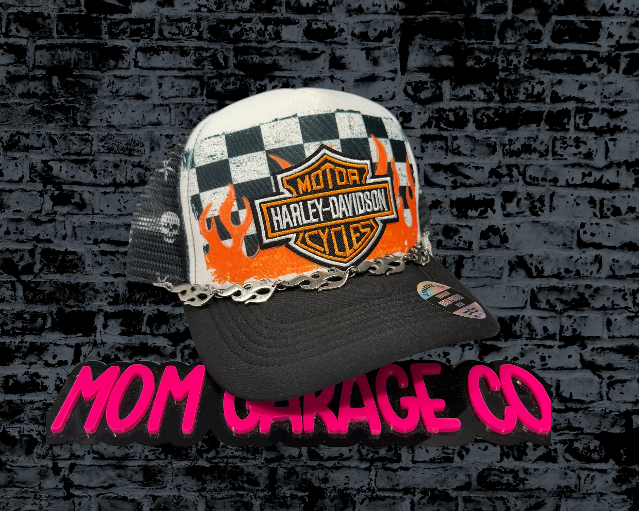 Orange HD on Skull Hat